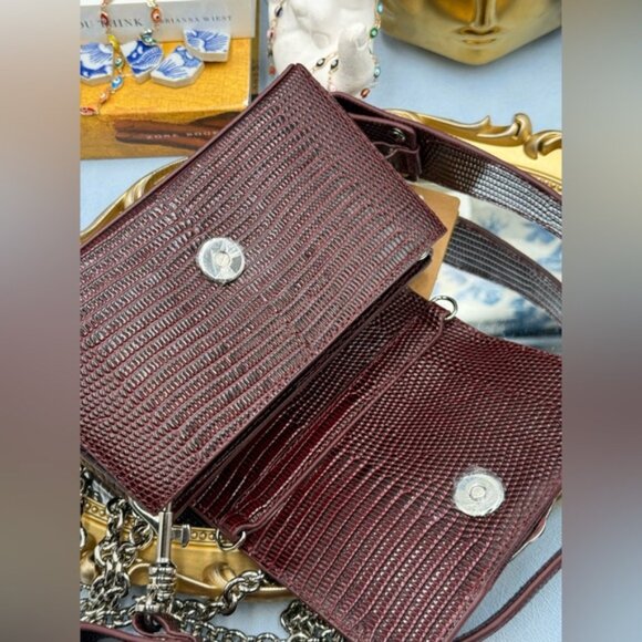 🆕 VIVIENNE WESTWOOD 🧿 NWT Small Burgundy Croc-Embossed Hazel Bag, AUTHENTIC - Picture 11 of 16